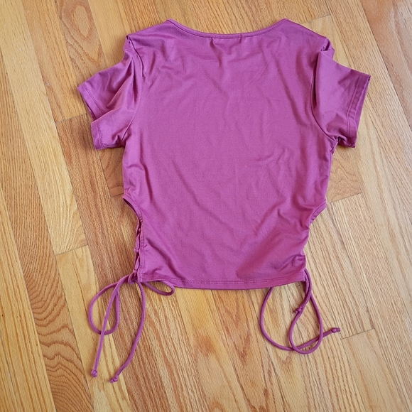 Popular 21 Ruched Crop Top Size Large - Picture 7 of 9